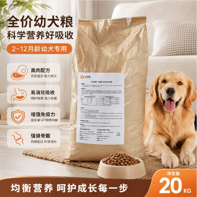 小顽童-全价幼犬犬粮-20kg